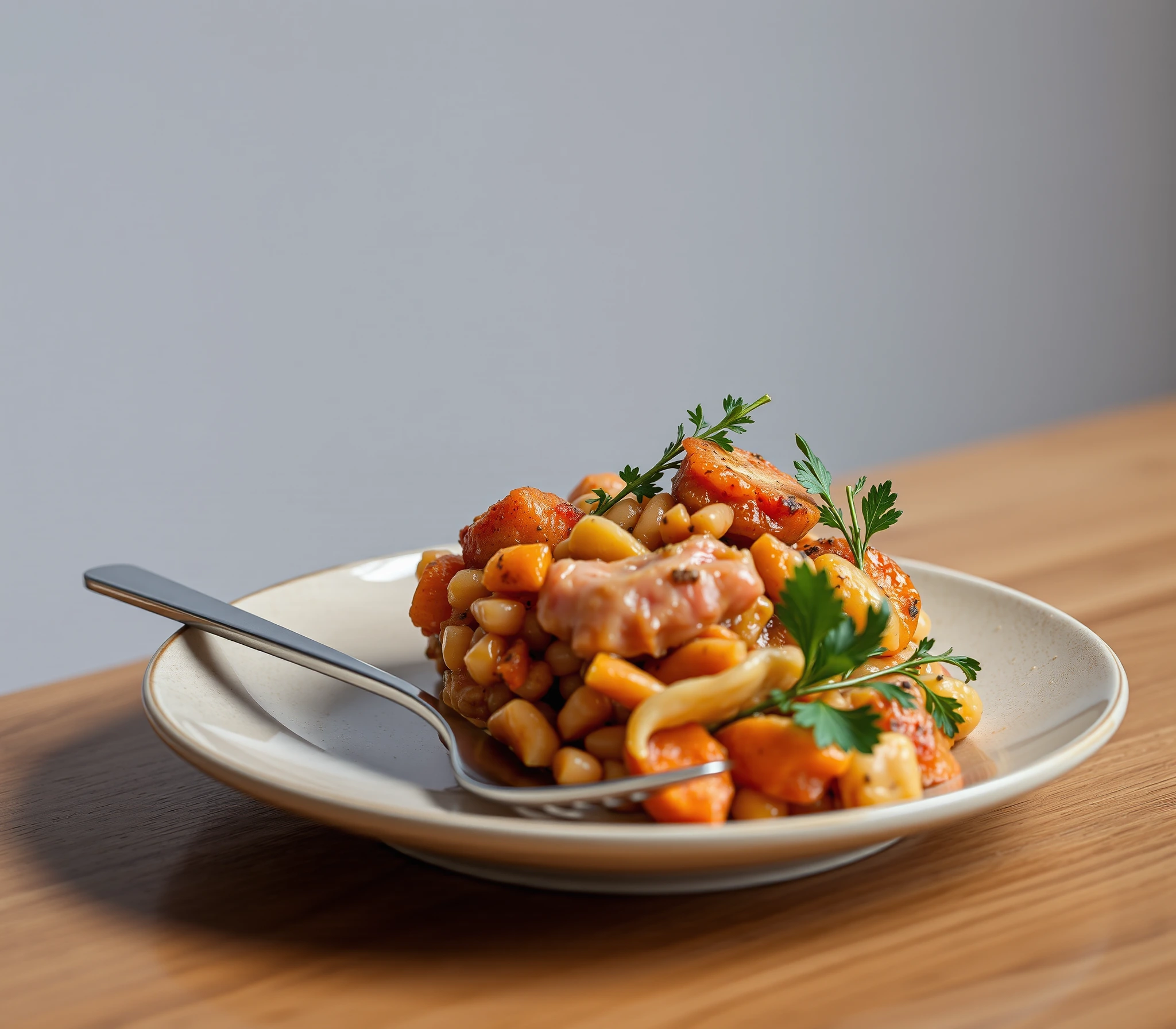 Illustrative chicken with grains and vegetables
