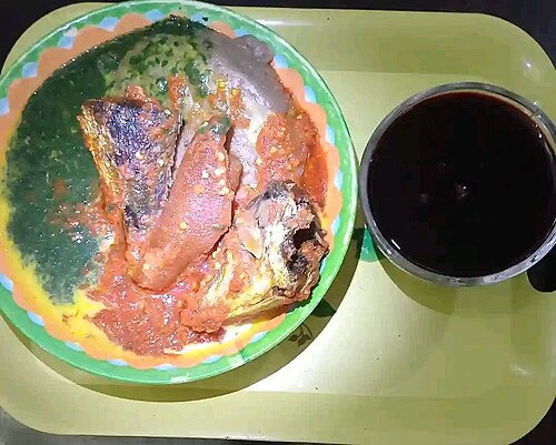Amala with Ewedu and Stew