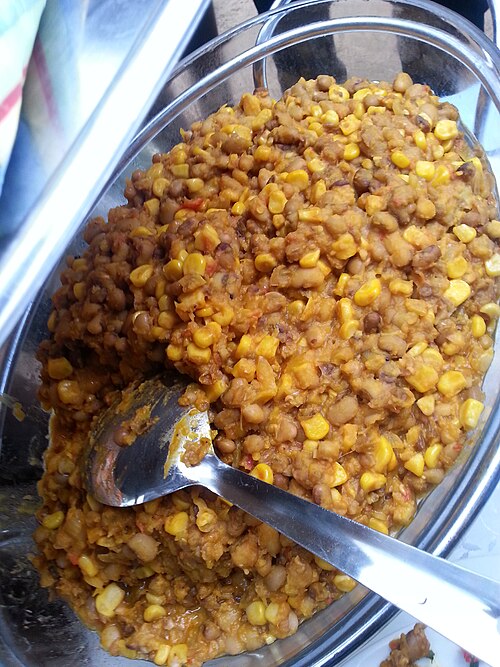 Nigerian Corn Porridge and Beans